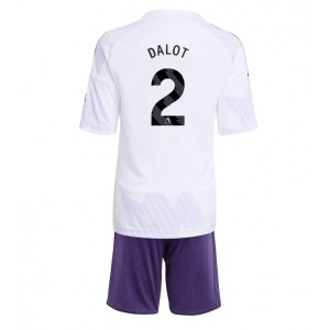Fotbalové Dres Manchester United Diogo Dalot #2 Dětské Venkovní Oblečení 2025-26 Krátký Rukáv (+ trenýrky)